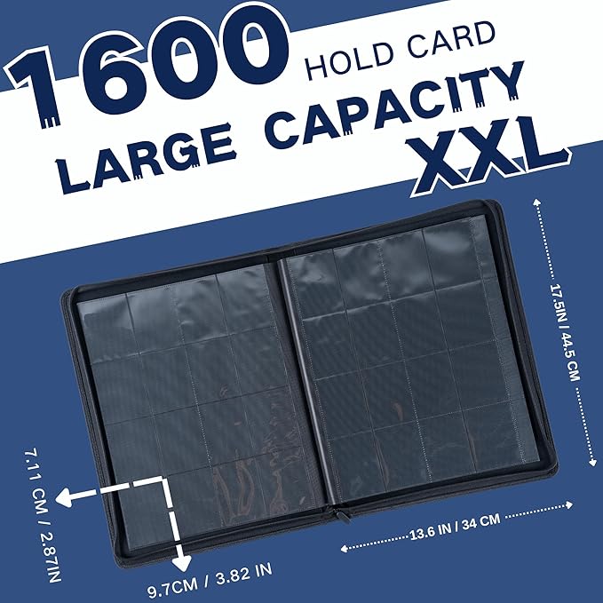 1600+ Pockets Trading Card Binder, 16-Pocket Card Ablum Compatible - Image 2