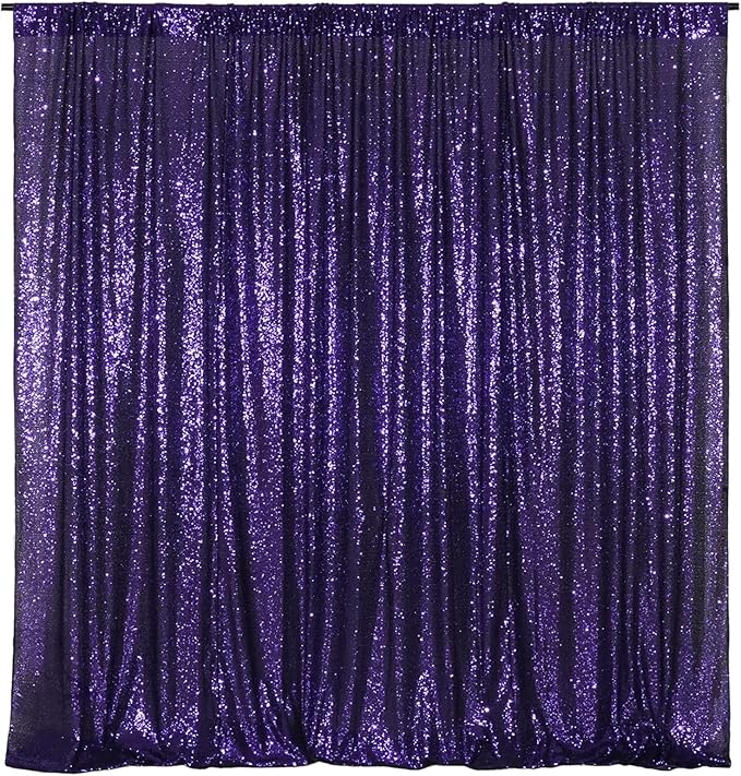Poise3EHome Purple Sequin Backdrop, 8FT x 10FT Sequin Photography Backdrop - Image 7