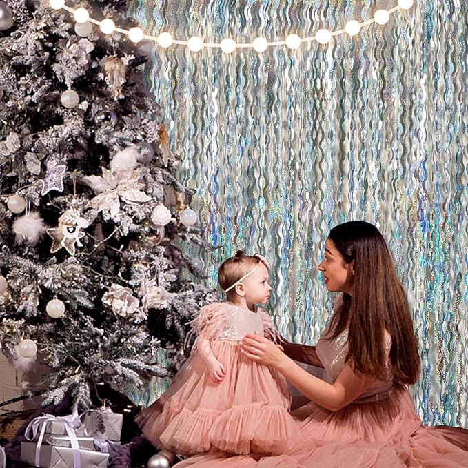 Tinsel Foil Fringe Curtains Wavy Backdrop - Image 3