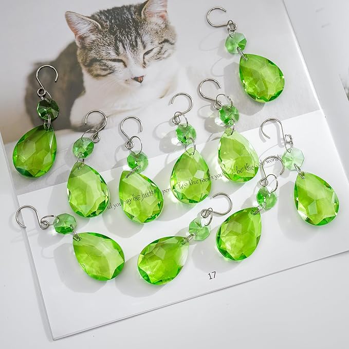 H&D HYALINE & DORA 3Inch Crystal Suncatcher Bauhinia Prisms Pendants 10Pcs by HDHYALINEDORA