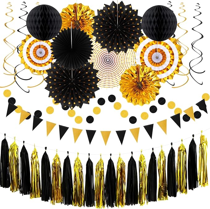 Black-Gold Graduation Party-Decorations by Hugtmr