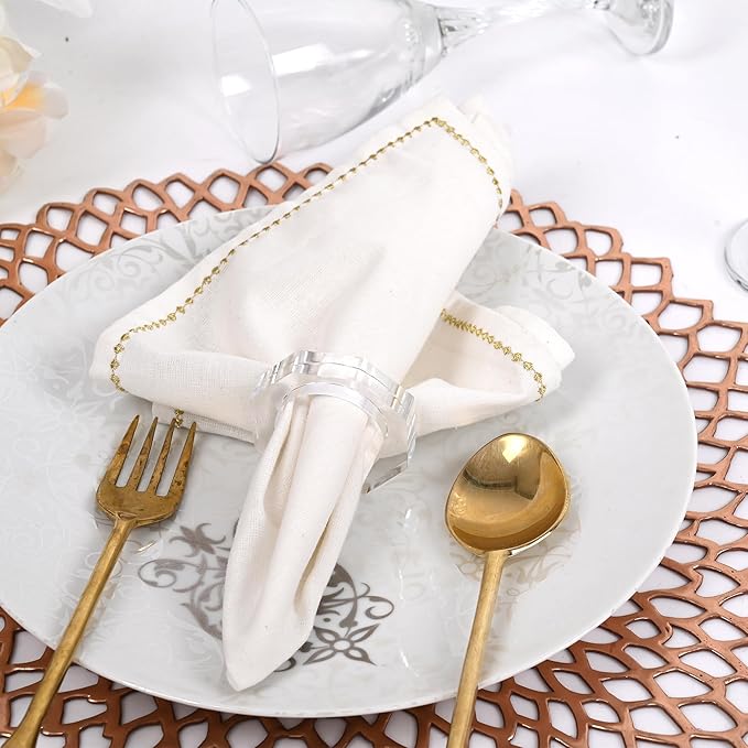Acrylic Napkin Rings Set of 8 - Image 2