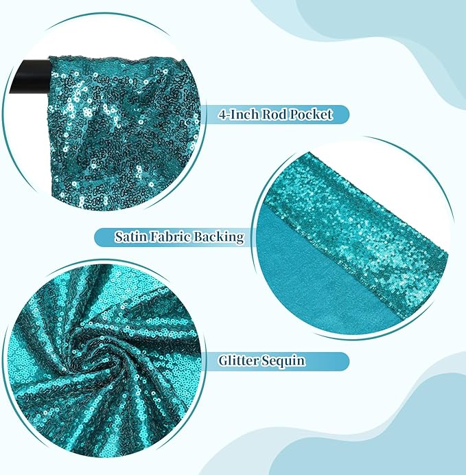 SquarePie Sequin Backdrop LessTransparent Background Sparkly Curtain - Image 6