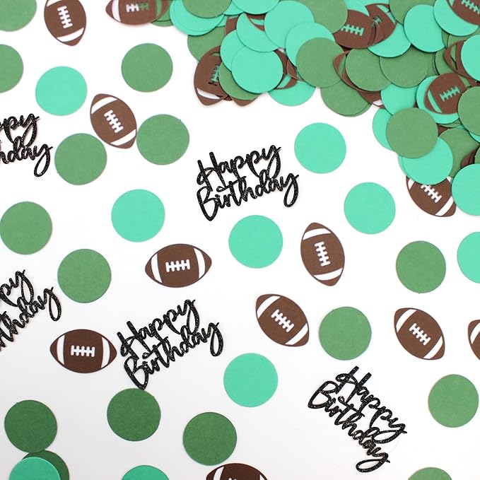 250PC Football Happy Birthday Confetti, Football Birthday Party Decorations - Image 2