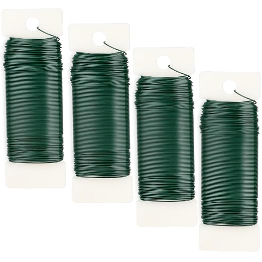 4 Rolls Green Floral Wire by Febwind