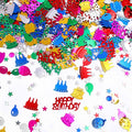 Happy Birthday Confetti Glitter Metallic Foil Table Confetti Multicolor by Prasacco