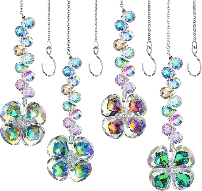 HDCRYSTALGIFTS 4pcs Four Leaf Clover Sun Catchers by HDCRYSTALGIFTS