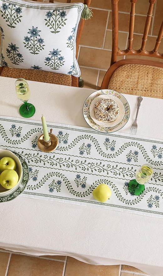 ISAENNE Designer White Elegant Linen Extra Long Table Runner 118 Inches - Image 9