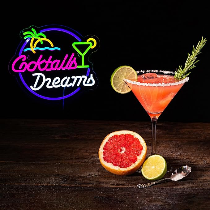 Cocktails and Dreams Palm Neon Sign - Image 4