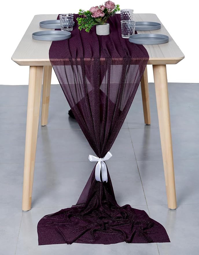 MDS 2 Pack 14ft Chiffon Table Runner 29 x 170 Inches Sheer Wedding Runner - Image 7