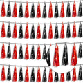 4P Black red Foil Fringe Tassel Banner Garland Metallic Tinsel Streamers Wall by Xuuf