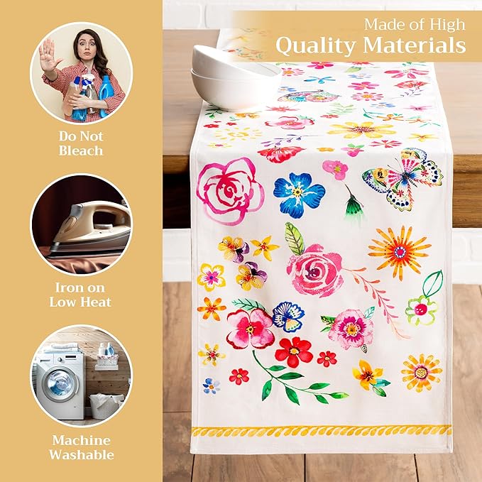 Maison d' Hermine Table Runner 100% Cotton Double Layer Table Runners 108 - Image 3