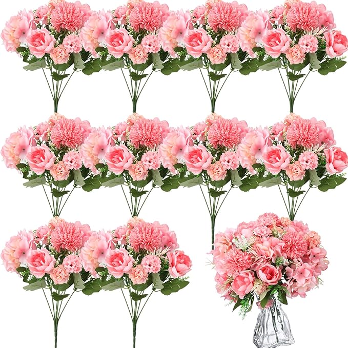 Tigeen Artificial Flowers Artificial Peonies Silk Flowers Faux Peony Fake Peony by Tigeen