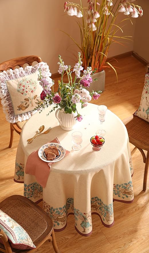 patdrea Designer Small Beige Tablecloth - Image 3