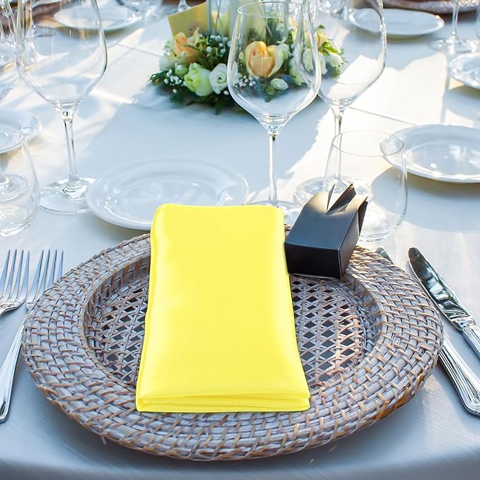 Aneco 12 Pieces Satin Napkins Soft Dinner Napkins Multicolor Square Weddings - Image 7