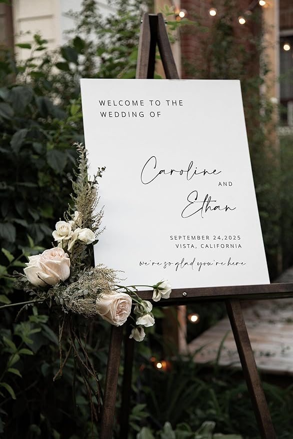 Wedding Welcome Sign, Wedding Welcome Sign Personalized, Modern Wedding Sign - Image 2