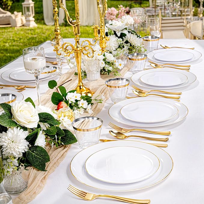 KIRE 175PCS Gold Plates Disposable - Image 7