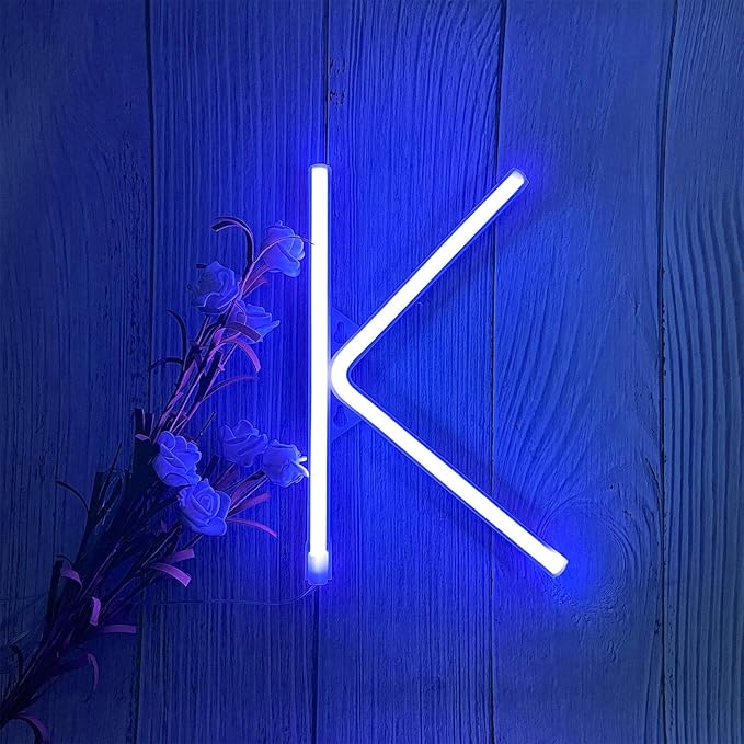 ENUOLI LED Blue Neon Letter Signs Night Light Battery or USB Operated LED by ProfessionalinNeonLights