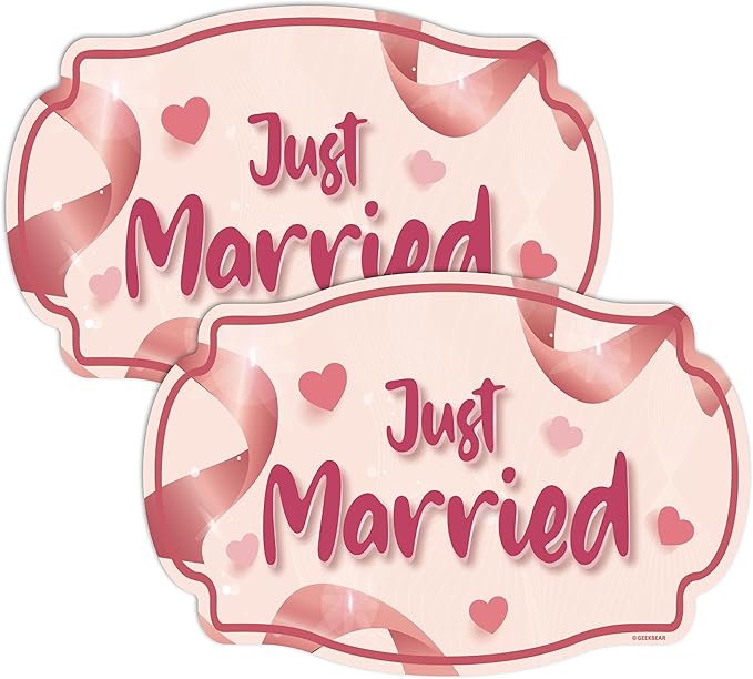 GEEKBEAR Just Got Married Car Magnet by GEEKBEAR