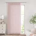 Vision Home Light Pink Pinch Pleated Semi Sheer Curtains Textured Linen Blended by VisionHome