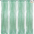 Poise3EHome Mint Green Sequin Backdrop Curtain, 4 Panels 2FTx8FT Glitter by Poise3EHome