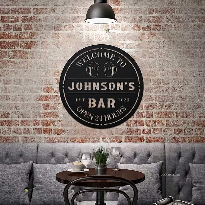 Personalized Bar LED Metal Art Sign Bar Metal Sign Custom Bar Sign Beer Bar - Image 4