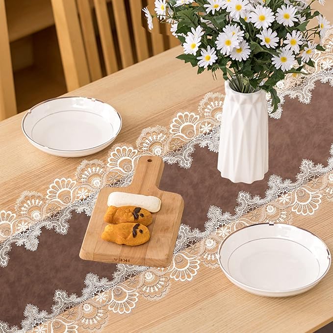 Vintage Lace Dining Table Runner, 72 Inches Macrame Coffee Table Runners - Image 3