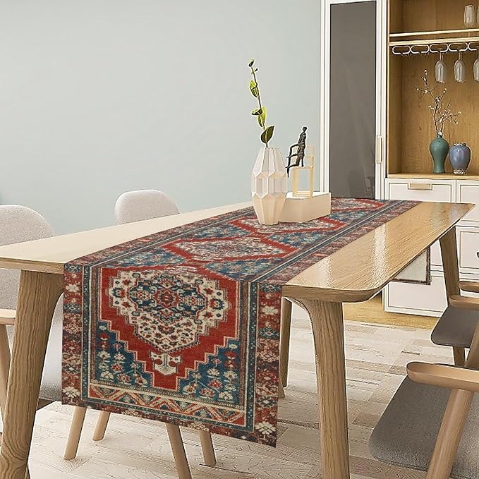 Boho Floral Vintage Table Runner - Image 3