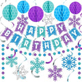 Funrous Snowflake Birthday Decorations Happy Birthday Banner Snowflake Hanging by Funrous