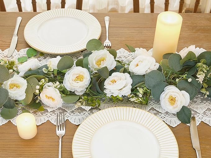 2 Pack 12Ft Artificial Eucalyptus Flower Garland - Image 3