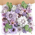 AmyHomie Lavender Artificial Flowers Combo Silk Mix Peony Rose Fake Flowers by AmyHomie