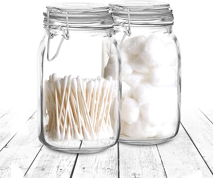 Set of 3 Mason Jars with Lid | Airtight Glass Storage Containers - Image 4