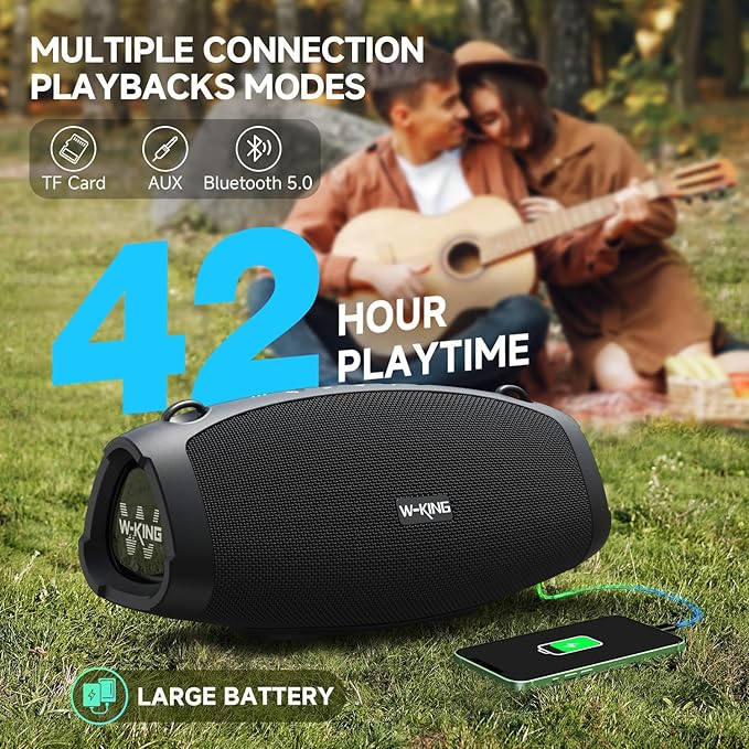 W-KING 120W Max Portable Speakers Bluetooth Wireless, IPX6 Waterproof Loud - Image 7