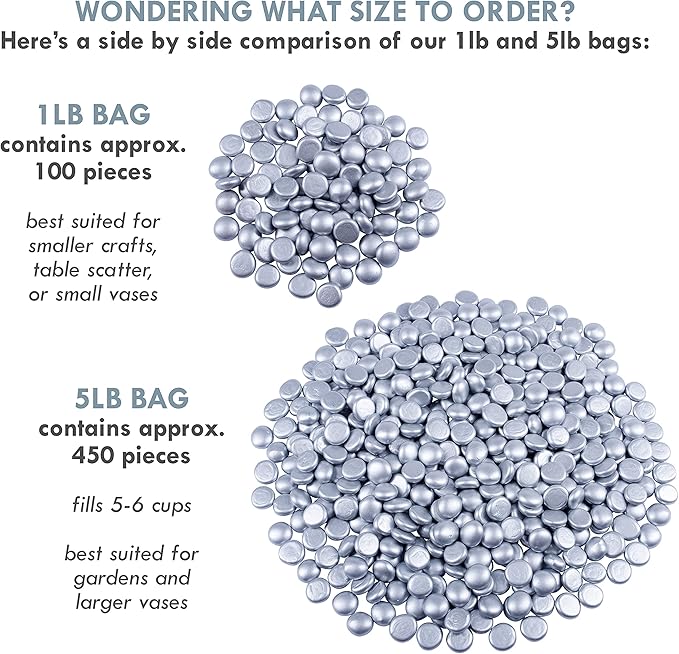 Galashield Flat Glass Marbles for Vases Silver Glass Gems Beads Pebbles Vase - Image 2