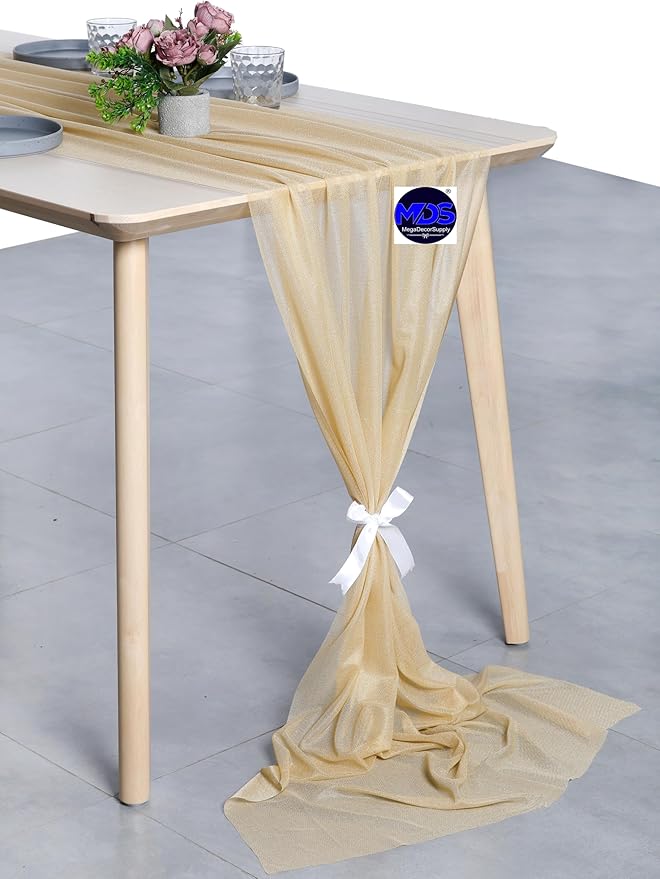 MDS 2 Pack 10ft Chiffon Table Runner 29 x 120 Inches Sheer Wedding Runner - Image 3