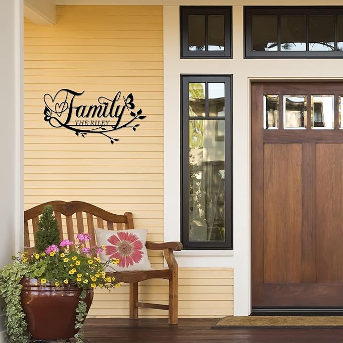 Personalized Family Last Name Signs, Custom Signs Outdoor Metal, Monogram Metal - Image 4