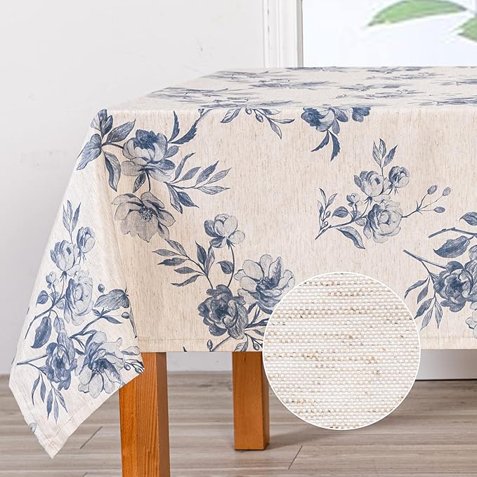 MYSKY HOME Rectangle 60x84 Inches, Tablecloth Linen Farmhouse Tablecloth by MYSKYHOME