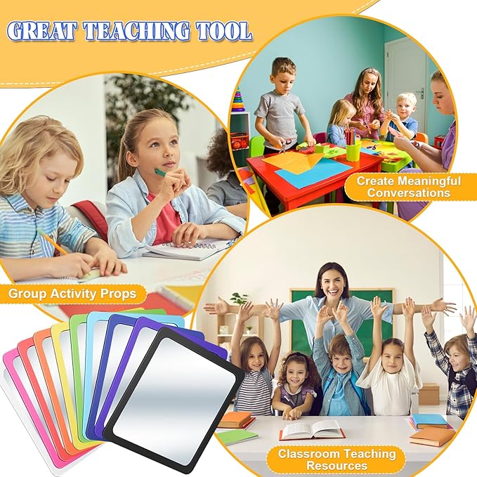 Dandat 30 Pcs Small Mirrors for Kids 6 x 6 Inch Square Shatter Proof Reflector - Image 5