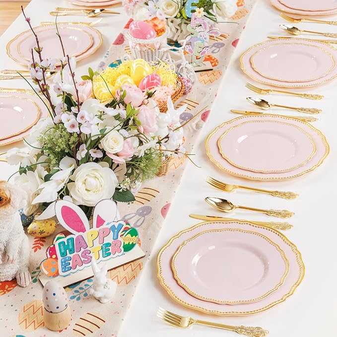 Hioasis 60pcs Pink Plastic Plates - Image 9