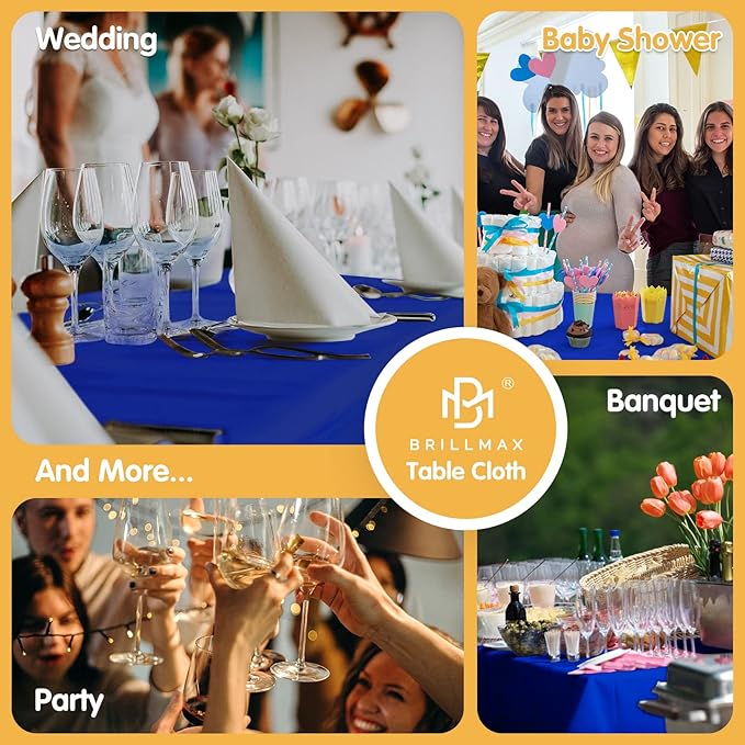 BRILLMAX 10 Pack Royal Blue Tablecloths - Image 9