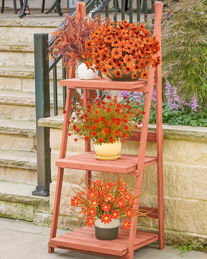 40 Pcs Fake Fall Flowers Artificial Fall Plants Outdoor Faux Fall Flower - Image 7