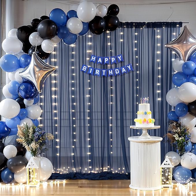 10×10ft Navy Blue Tulle Backdrop Curtain - Image 6