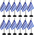 12 Pack Greece Desk Flags Set, Greek Small Mini Table Office Flags by BCLin