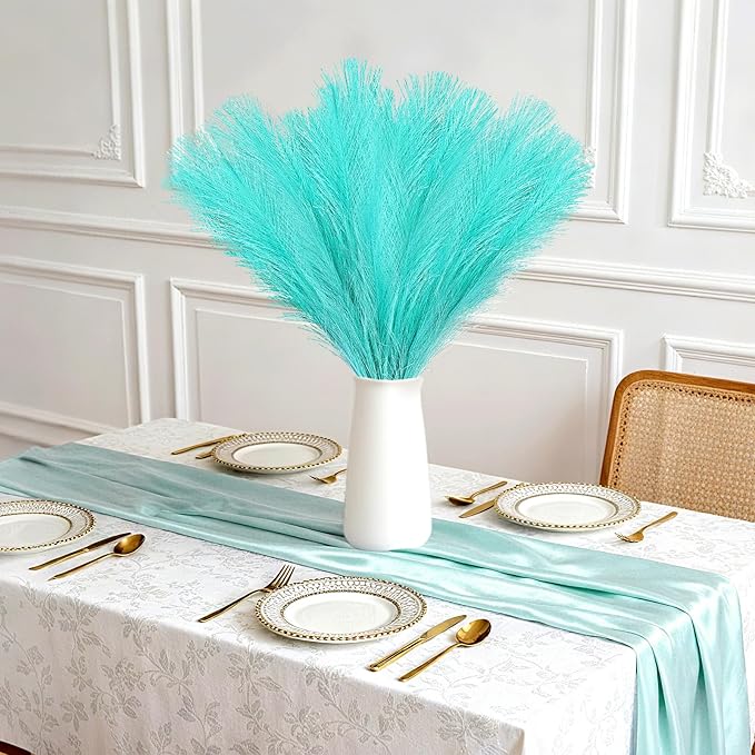 50pcs Faux Pampas Grass, 21.6" Short Artificial Pompous Grass Branches - Image 2
