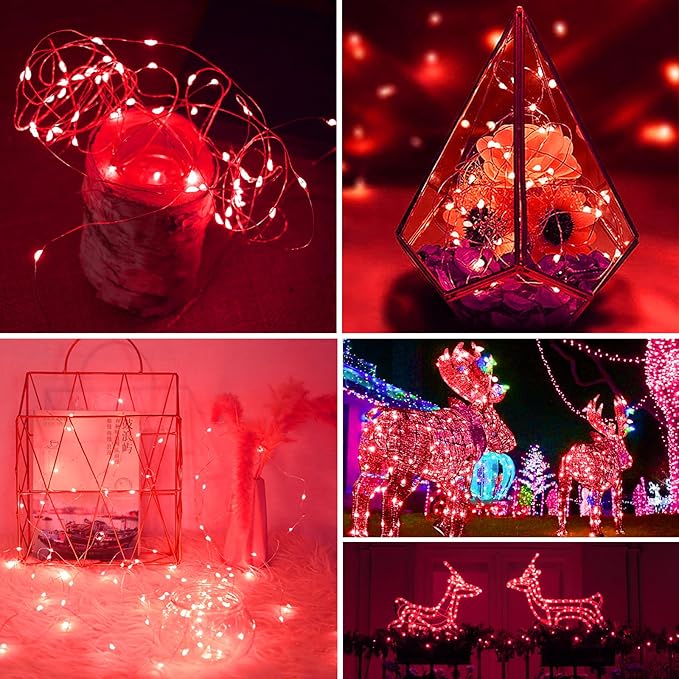 ZGWJ 100 Pack Fairy Lights Battery Operated, 7ft 20 Mini LED Fairy String - Image 6