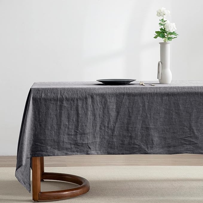 EVERLY 100% Pure Linen Rectangle Tablecloths 60x108Inches by EVERLY