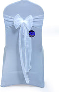 MDS Pack of 25 PCS Organza Chair Sashes Wider Dining Chair Bows Ribbon Tie Back by MDS