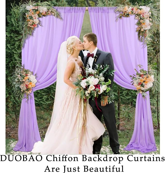 DUOBAO Lavender Wedding Backdrop Curtain Panels Photography Backdrops Drape - Image 6