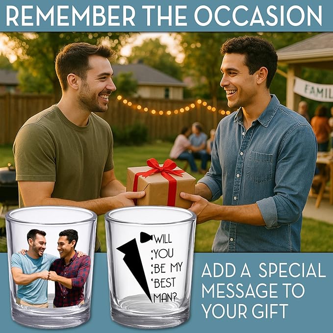 Groomsmen Custom Shot Glass 2.5oz, Picture Wedding Party Gift, Personalized - Image 4