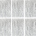Silver Foil Fringe Curtain 3.3×8.3FT 6 Packs, Metallic Tinsel Curtains Party by Acuteye